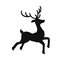 deer silhouette illustration isolated on transparent background.