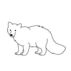 Husky dog line art icon on isolated background.