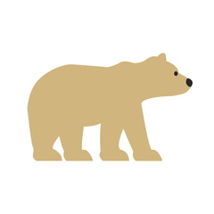 Colorful illustration of a bear on isolated background.