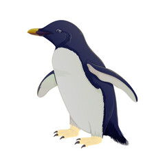 penguin cartoon isolated illustration on white background.