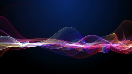 Fantastic video animation with particle wave object in slow motion, 4096x2304 loop 4K - Powered by Adobe