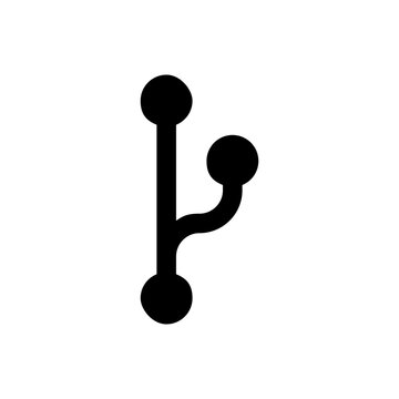 Git branch version control code development flat black icon
