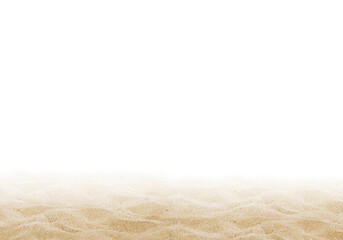Sand beach texture with soft waves isolated on transparency background.