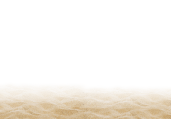 Sand beach texture with soft waves isolated on transparency background.