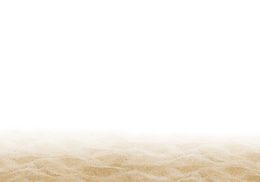 Sand beach texture with soft waves isolated on transparency background.