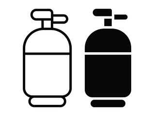 Black and White Fire Extinguisher Icons for Safety and Emergency Use