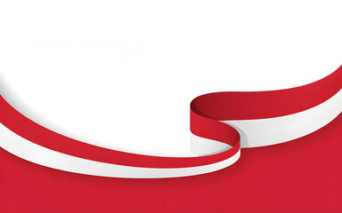 Dynamic monaco flag ribbon banner with elegant folds, perfect for patriotic events, national holidays, and promotional campaigns