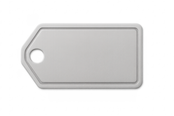 Blank white price tag label with transparent background