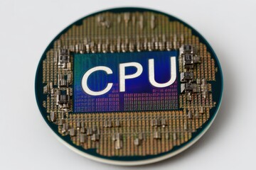 Advanced microprocessor CPU architecture showcasing intricate circuitry and compact design elements reflecting innovation in computational technology and future advancements in electronics