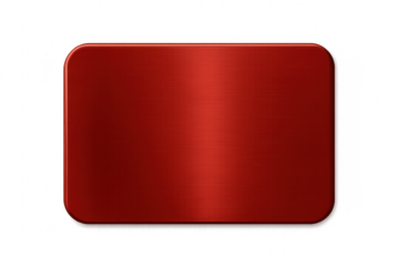 Brushed red metal plate with rounded corners