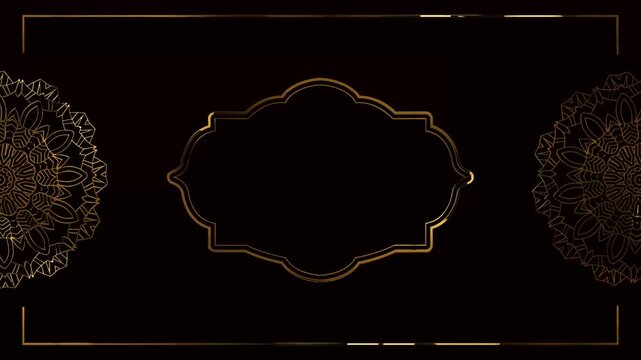 golden frame with mandala ornament background