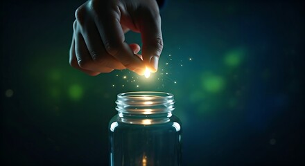 Compounding effect concept. A hand plants a small light seed, which grows exponentially over time as its returns are reinvested.