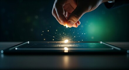 Compounding effect concept. A hand plants a small light seed, which grows exponentially over time as its returns are reinvested.