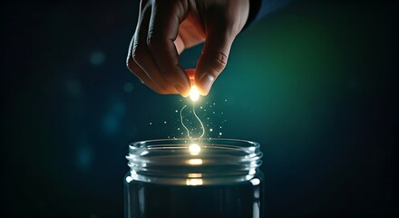 Compounding effect concept. A hand plants a small light seed, which grows exponentially over time as its returns are reinvested.