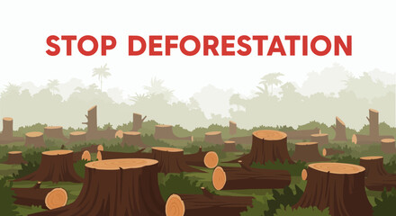 Stop Deforestation A Stark Reminder of Environmental Impact.