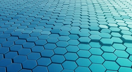 Abstract Blue and Green Hexagon Pattern Background.