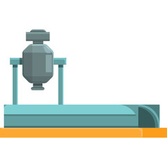 Gray Industrial Machine With Conveyor Belt And Orange Base On Transparent Background