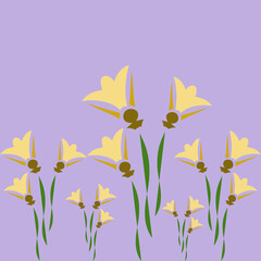 Flower stencil art abstract seamless geometric graphic watercolor pastel  artwork decoration vector ethnic simple template wallpaper print fabric pattern doodle cute curve line hand drawn shading 