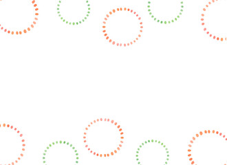 黄緑、ピンクのドットの円形　背景イラスト