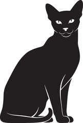 Elegant black cat silhouette sitting gracefully a captivating image for various design needs