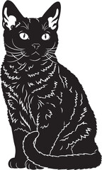 Obraz premium Elegant cat silhouette graphic calm feline design domestic animal pet lover image perfect for crafts prints stickers and more creative projects