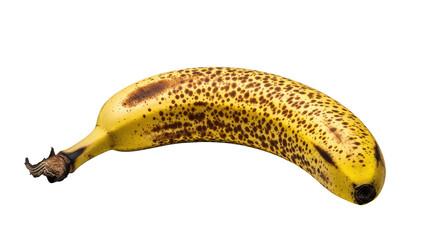 Ripe Spotted Banana Isolated On Black Background