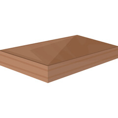 Rectangular Wooden Box Isolated on Transparent Background Neutral Wood Tones