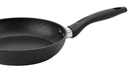 Modern Black Nonstick Frying Pan Isolated On Black Background