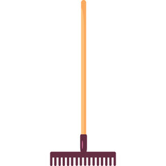 Gardening Tool With Wooden Handle And Dark Tined Head Isolated On Transparent Background For Outdoor Work And Horticulture