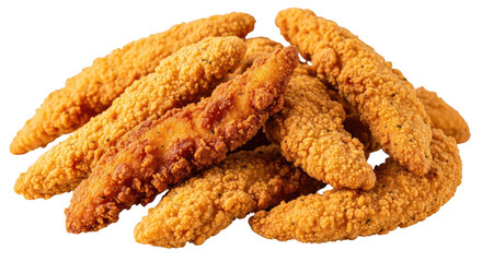 Crispy Fried Chicken Tenders Isolated On Black Background