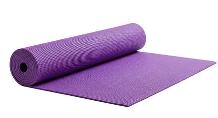 Vibrant Purple Yoga Mat Partially Unrolled On Black