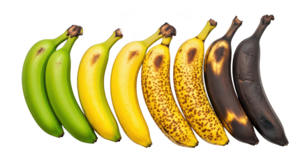 Banana Ripening Stages Green To Overripe On Black