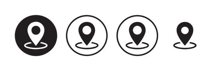 Obraz premium minimal map pin icon collection black and white marker glyphs for apps and maps