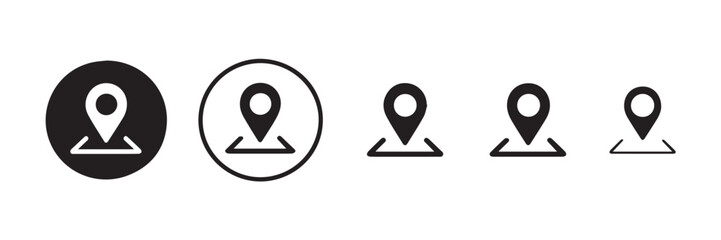 navigation location pin icons set simple pointer markers vector graphics for web and print