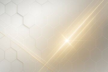 Abstract background with hexagonal shapes and light rays creating a modern, technological feel.