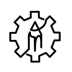 pencil gear continues line icon