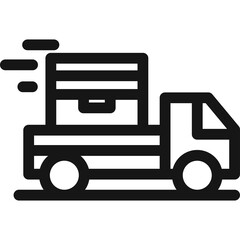 Fast Delivery Truck Carrying a Box on a Transparent Background Representing Shipping Logistics and Transportation Services