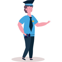 Female Police Officer Standing Confidently in Uniform with Hat and Badge Against a Transparent Background Focused on Law Enforcement and Public Service