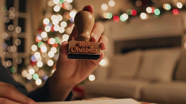 Stamping Merry Christmas Holiday Festive Season Greetings