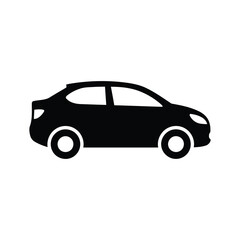 Minimal Black Car Silhouette Icon — Simple Vehicle Vector for Design and Automotive Graphics