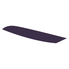Dark Purple Curved Geometric Shape with Sharp Edges on a Transparent Background