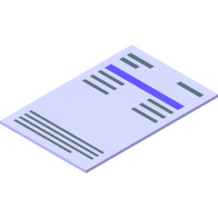 Simple Icon of a Prescription Form with Lines and a Blue Highlighted Section on a Transparent Background Vector Illustration