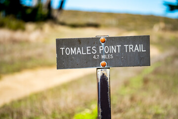 Tomales Point Trail 4.7 Miles Sign, Point Reyes National Seashore, California