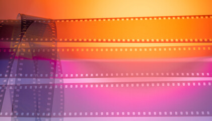 abstract cinema background with film strip