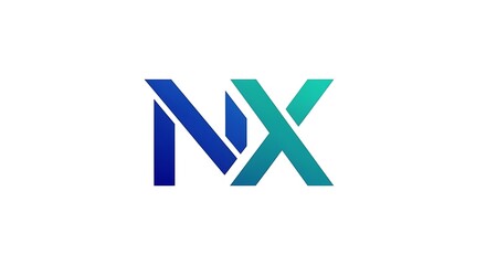 Modern NX logo with abstract wave design