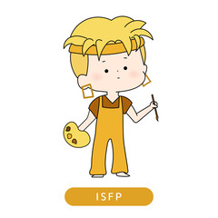MBTI性格タイプのキャラクター かわいい手描きイラスト isfp 冒険家