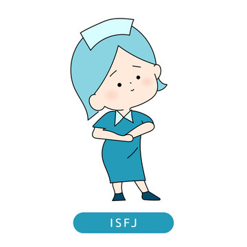 MBTI性格タイプのキャラクター かわいい手描きイラスト isfj 擁護者