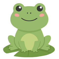 cartoon frog on white