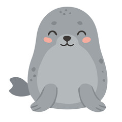 Happy little seal illustration 