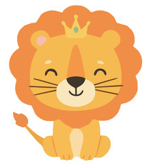 Cartoon lion with crown